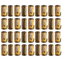 HyperPS 36 pcs 1.2V Sub C SubC 1800mAh NiCd Ni-Cd Rechargeable Battery for Power Tools Battery Pack (w/Tabs)