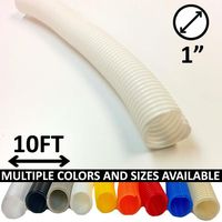 Electriduct 1" Split Wire Loom Tubing Polyethylene Flexible Conduit (1 Inch ID) - White - 10 Feet