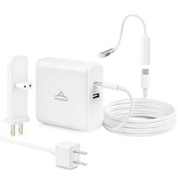 Mac Book Pro Charger Mac Book Air Charger, USB C Power Adapter Charger,73W 2-Ports with 61W Type C PD 3.0 Compatible with Mac Book Pro 13-inch & Mac Book Air 11-inch & 13-inch iPhone Xs iPad and More
