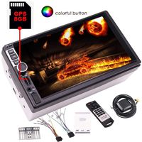 Digital Receiver with HD Video Player GPS Navigation Audio Stereo FM 2 Din Car Radio in Deck Bluetooth GPS Car MP5 Player 7 inch Multimedia USB SD Headunit +8GB map Card