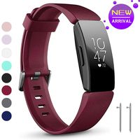 HQzon Compatible Bands/Clips Replacement for Fitbit Inspire & Fitbit Inspire HR Fitness Tracker, Made of Soft Comfortable Silicone（Band-Red-S）