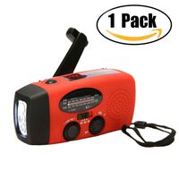 Asdomo Emergency Radio, Emergency Weather Radio Hand Crank Self Powered AM/FM Protable Waterproof Self Powered Solar Radio with LED Flashlight Survival Tools 1 PCS