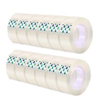 MJUNM 12 Rolls Crystal Clear Transparent Tape Refills Rolls 3/4-Inch x 1000 inch, 1 inch Core, Clear Gift Wrapping Tape Refill Roll for Office, Home, School
