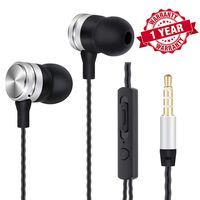 Earbuds with Mic,Wired Headphones, Woozik A960 Noise Isolation Stereo Headset with Volume Control, Compatible with Smartphones, Tablets, Laptops, Xbox One, Samsung, Android PS4 3.5mm (Silver)