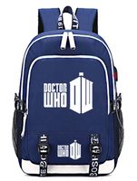 Timmor Dr Who Laptop Backpack with USB Charging Port, Middle School College Bookbags for Women Men.(Blue1)