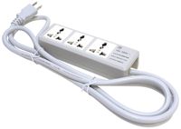 Ceptics Portable Travel Power Strip Charger 3 Universal Outlet Input From 100v-240v Power Sockets, US Cord