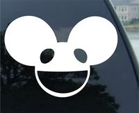 Deadmau5 Logo - Vinyl 5" wide (color: WHITE) decal laptop tablet skateboard car windows sticke