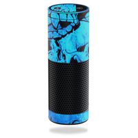 MightySkins Skin Compatible with Amazon Echo - Blue Skulls | Protective, Durable, and Unique Vinyl Decal wrap Cover | Easy to Apply, Remove, and Change Styles | Made in The USA