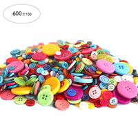 500-700 Pcs Mixed Color Assorted Sizes 2 and 4 Holes Round Resin Buttons DIY Crafts for Children's Manual Button Painting and Sewing