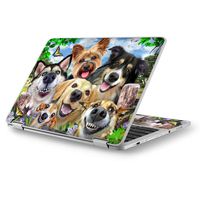 Selfie Dogs Delight - Custom Fits Apple MacBook Air 11 inch Laptop Notebook Skin Vinyl Sticker Cover Decal
