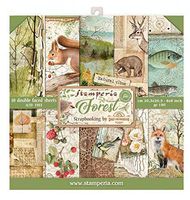 STAMPERIA SBBS06 Paper Pad 10 Sheets 20.3 x 20.3 cm (8" x 8") Double-Sided Forest Multi-Coloured