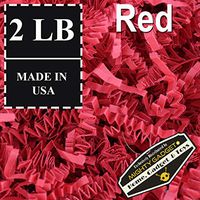 Mighty Gadget (R) 2 LB Red Crinkle Cut Paper Shred Filler for Gift Wrapping & Basket Filling
