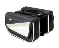 PANDA SUPERSTORE Bicycle Frame Pannier and Front Tube Cell Phone Bag 2 in 1 Black Flap Bag