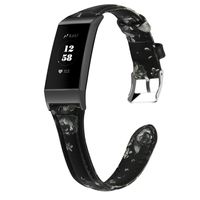 EloBeth Compatible with Charge 3 Bands Leather Flower Printed Bands Accessories Wristband Strap for Fitbit Charge 3 SE Band