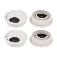 uxcell 4Pcs Computer Desk Gray Plastic 60mm Diameter Grommet Cable Hole Cover