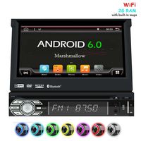 EinCar Android 6.0 Car Stereo Head Unit with GPS Sat Nav + Online-Navigation-App + WiFi Mirrorlink + 7" HD Touch Screen Display 16:9 + USB SD + Audio/Video subwoofer,Rear Cam-in Steering Wheel