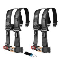 Pro Armor A114220 P151100 Black 4-Point Harness 2 Inch Straps RZR UTV Seat Lap Belt with Bypass Clip 2 Pack
