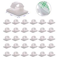 30PCS Cable Clips Adhesive Cord Organizer, Management Set 3M Cable Ties Wire Clips Cable Wire Organizer Kit Cable Clamp Holders for Desk Car Tables PC Laptop TV Home Office Walls, White
