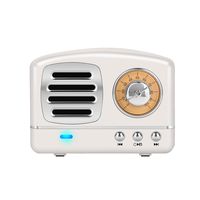 Dosmix Wireless Stereo Retro Speakers, Portable Bluetooth Vintage Speakers with Powerful Sound, Hands-Free Calls, Alexa Support, TF Card, AUX for Kitchen Bedrooms Party Outdoor Android iOS White