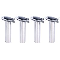 Amarine Made 4 Pack of Stainless Steel Rod Holders Rubber with Cap, Liner, Gasket (15 Degree Rod Holders)