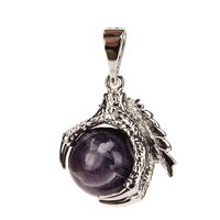 YouCY Natural Stone Dragon Claw Pendants Reiki Jewellery DIY Handmade Necklaces Creative Pendant Jewelry Accessories,Amethyst