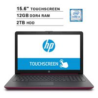2019 HP Pavilion 15.6 Inch HD Touchscreen Laptop (8th Gen Intel Core i3-8130U up to 3.4GHz, 12GB DDR4 RAM, 2TB HDD, Intel UHD Graphics 620, WiFi, Bluetooth, Windows 10, Burgundy)