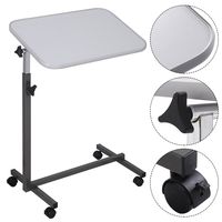 Overbed Rolling Table Over Bed Laptop Food Tray Hospital Desk Tilting Top Gary