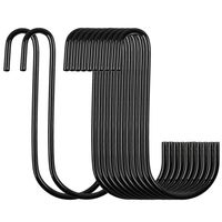 HongWay 18 Pack Heavy Duty S Hooks Black S Shaped Hooks Hanging Hangers Hooks for Pan, Pot, Coat, Bag, Plants Kitchen, Bathroom, Bedroom and Office(18 Pack/S Hook/Black/4")