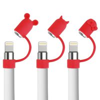 Fintie Bundle for Apple Pencil Cap Holder, Premium Soft Silicone Elastic Pen Keeper Cover for Apple Pencil 1st Gen, iPad 6th Gen Pencil, Red