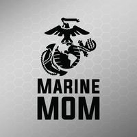 Marine Mom Emblem Vinyl Decal Sticker | Cars Trucks Vans Walls Laptops Cups | Black | 5.5 X 3 Inch | KCD1710B