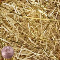 4oz Bag Vanilla Cream & Metallic Gold VERYFINE Fine Cut Gift Basket Shred Paper Filler nfLG -1701