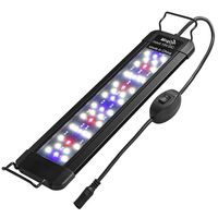 MingDak LED Aquarium Fish Tank Light Fixture,Full Spectrum Lighting for Freshwater Planted Aquariums,Slim & Thin Aluminum Housing,Extendable Brackets Fit 12" to 18" Fish Tank