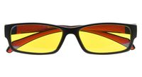 Blue Light Blocking,UV Protection,Reduce Eyestrain,Computer Gaming IPAD Reading Glasses for Men and Women(Black/Red Arm,Yellow Tinted Lens) +1.75
