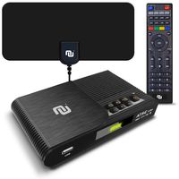 TV Converter Box Digital to Analog ATSC Streaming Media Players PVR DVR Recorder w. 35 Miles Over The Air HD Antenna & Amplifier, Upgraded Remote w. TV Control Buttons (2020 Version)