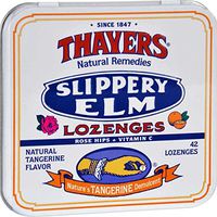 Thayers Slippery Elm Lozenges, Tangerine, 42 Count (Pack of 10)