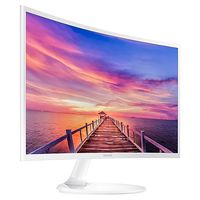 Samsung Curved 1920x1080 HDMI VGA Monitor, White, 27"