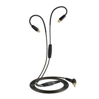 GranVela A8 Replacement Stereo Audio Cable with Microphone, Memory Wire,Compatible with Meeaudio M6 Pro Earbuds- Black