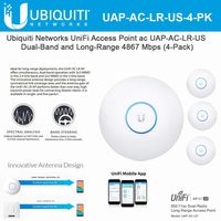 Ubiquiti UAP-AC-LR 4-PACK UniFi AP AC LR Long Range 802.11AC Gigabit PoE
