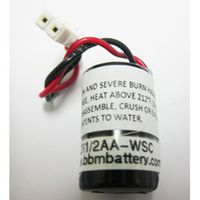 CR1/2AA-WSC, Battery fits Siemens Simatic S5-90U, S7-312CPU, S7-314CPU and Simotion D425, D435, D445, 810D, 840D Siemens PLC's and Replaces 6ES79711AA000AA0, 6FC5247-0AA18-0AA0, 575332TA