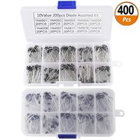 10 Value Rectifier Diode 2 Sets (400 Pieces) Axial Lead Rectifier Diode IN4001~1N4007, IN5817~IN5819 Assortment Kit with Clear Box
