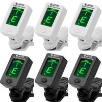 JOYO Guitar Tuner Clip On Tuner for Guitar, Bass, Violin, Ukulele, Clear LCD Display Guitar Tuner Digital Electronic Tuner 6 in Pack