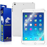 ArmorSuit Apple iPad Mini 2 White Carbon Fiber Skin Back Protector Back Film + Screen Protector Max Coverage MilitaryShield Screen Protector for Apple iPad Mini 2 - HD Clear