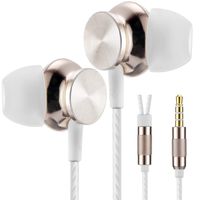 Betron BS10 Earphones Headphones, Powerful Bass Driven Sound, 12mm Large Drivers, Ergonomic Design for iPhone, iPad, iPod, Samsung and Mp3 Players (Gold)