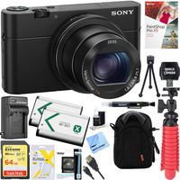 Sony DSC-RX100M IV Cyber-shot Digital Still 20.1 MP 1" Sensor Camera + 64GB SDXC Memory Dual Battery Kit + Accessory Bundle