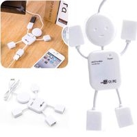 LEANO Human-Shape HUB Splitter USB 2.0 4-Ports HUB Multi-Function USB Hubs