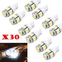 Ecosin® 30pcs T10 5-SMD 5050 Xenon LED Light bulbs 192 168 194 W5W 2825 158 White