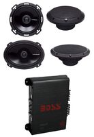 2) Rockford Fosgate P1650 6.5" 110W + 2) 6x9" 150W 2-Way Car Speakers + 400W Amp
