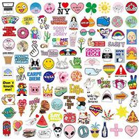Latest Style Stickers 101 Pack Vinyl Waterproof Stickers Decals for Water Bottle Hydro Flasks Skateboard Laptop Luggage Guitar, for Teens, Girls, Boys, No-Duplicate (101pcs)
