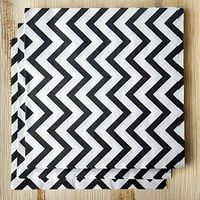 Tableclothsfactory Chevron Printed Restaurant Party Beverage Paper Napkins - Black and White - 100 PCS