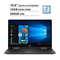 2019 Dell 15.6 Inch 2-in-1 4K Ultra HD Touchscreen Laptop (Intel Core i7-8550U up to 4.0 GHz, 16GB RAM, 256GB SSD, NVIDIA GeForce MX130, Backlit KB, WiFi, Bluetooth, HDMI, Win10 Home) (Abyss Black)
